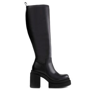 NWOB Paloma Barcelo Yafet Heeled Platform Tall Boots Size 40 Black